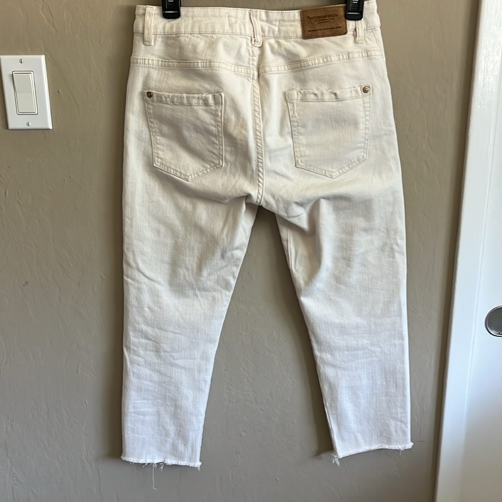Zara Trafaluc Cropped Denim Jeans Size US 02 - Picture 4 of 6